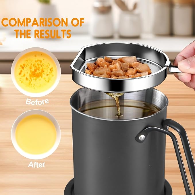 Chihee Grease Container Stainless Steel Bacon Grease Saver - Image 3