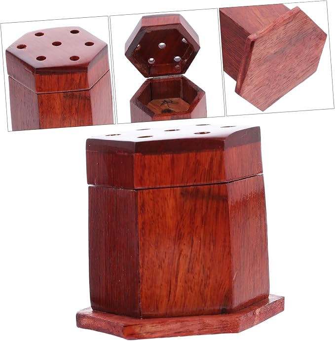 ULTECHNOVO 2pcs Hexagonal Wooden Incense Burner Decorative Censer - Image 8