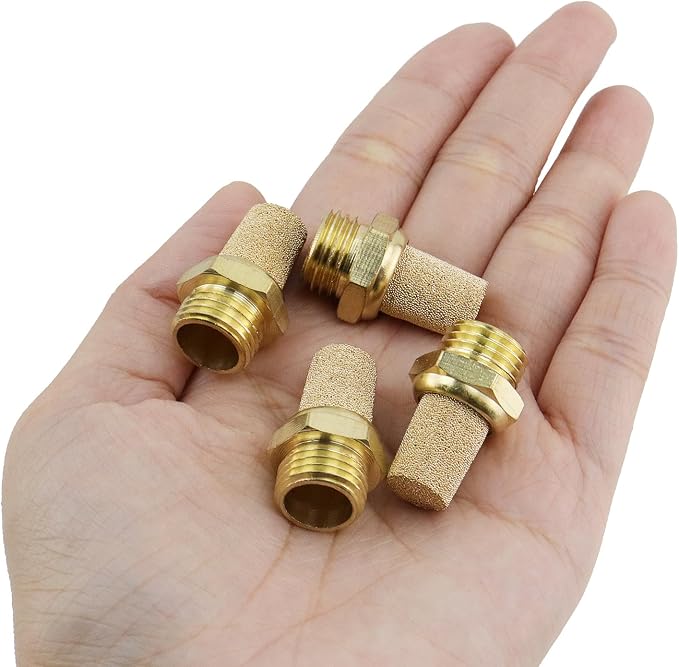 Wealrit 10 PCS Pneumatic Exhaust Mufflers, 1/4" Male Thread Hex Copper Air - Image 4