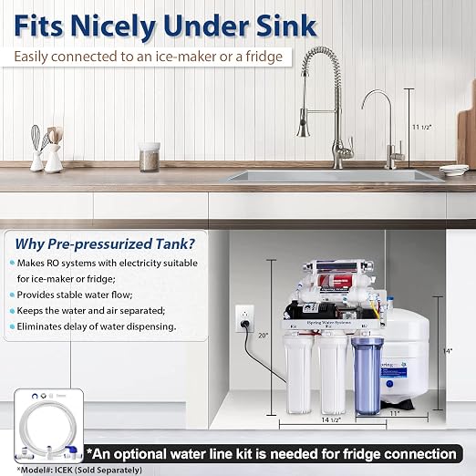 iSpring RCC1UP-AK, 100 GPD 7-Stage Reverse Osmosis Under Sink Water Filtration - Image 5