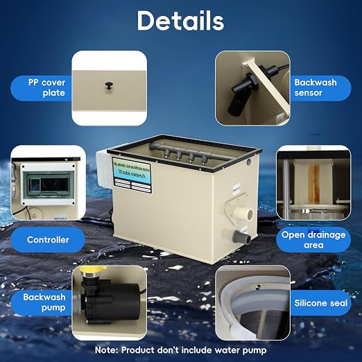 Rotary Drum Filter-3000GPH, 110V-240V High Pressure Cleaning Drum Filter - Image 5
