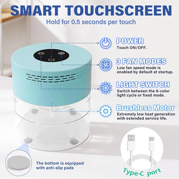Water Air Purifiers for Home, Water Based Air Purifier Fits Essential Oil - Image 4