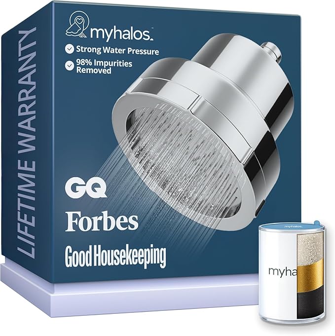 MyHalos® Filtered Shower Head for Hard Water Filter by myhalos