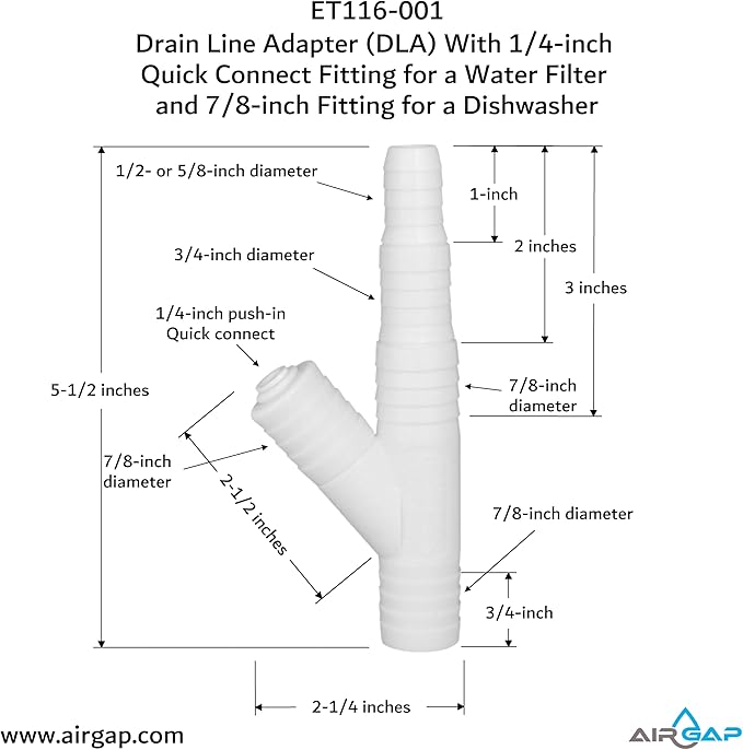 Drain Line Adapter With 1/4-inch Quick Connect Fitting - Image 3
