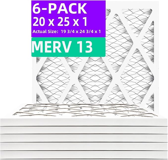 20x25x1 MERV 13 Pleated Air Filter MPR 1900 & FPR 10, Furnace Air Filters by Qingzhug