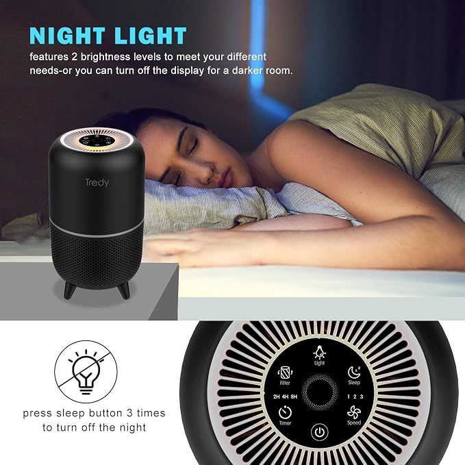 Tredy HEPA Air Purifier for Home Large Room, Ozone Free Captures 99.97% Smoke - Image 6