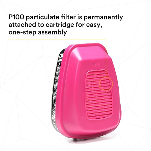 3M 60921 P100 Respirator Cartridge/Filter, NIOSH Approved, 1 Pair, Helps - Image 7