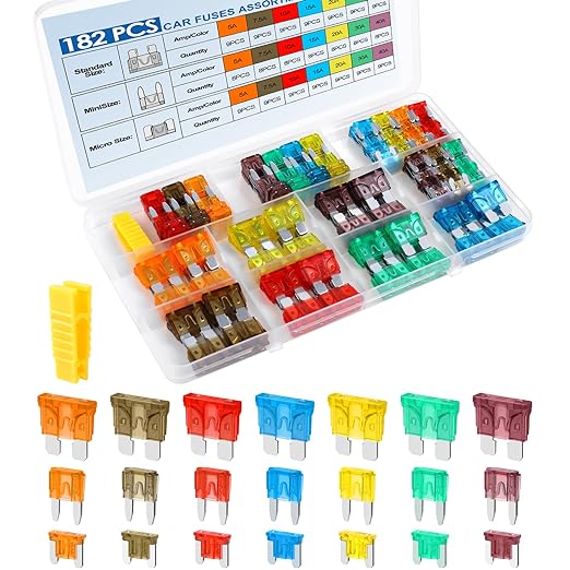 182PCS Car Fuses Assortment Kit, Professional Blade Fuses Automotive by cooclensportey