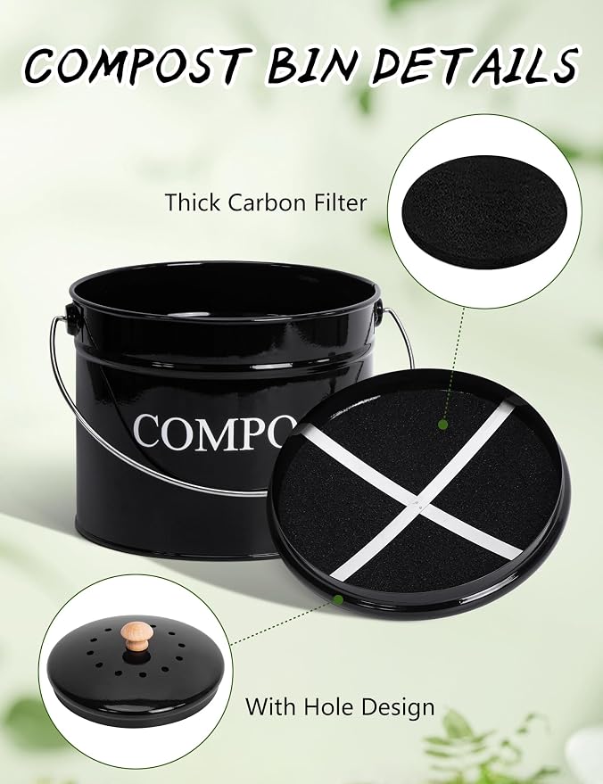 Compost Bin - 1 Gallon Countertop Composter - Image 3