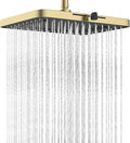 Hibbent 5 Spray Modes Shower Head, 13'' High Pressure Rain Shower Head, Large Rainfall Showerhead for Bathroom, High Flow Waterfall Fixed Showerheads with Adjustable Swivel Ball Joint, Brushed Gold