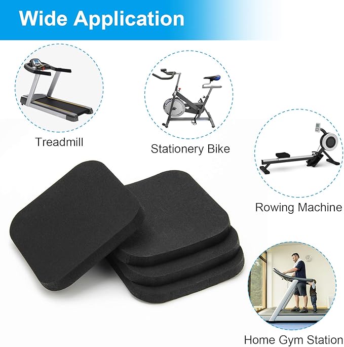 4Pcs Treadmill Mats, Coolrunner High Density Equipment Pads Noise Reduction - Image 7