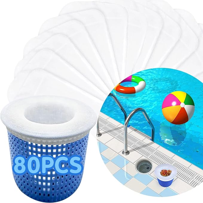 80PCS Pool Skimmer Filter Socks by YOLAAH