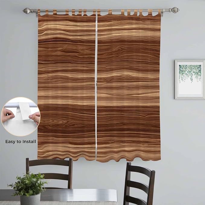 Brown Western Living Room Curtains 84 Inch Length, Window Curtains Tab Top - Image 4