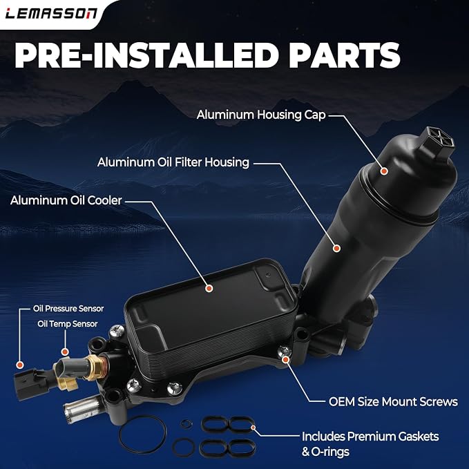 Upgrade Aluminum Engine Oil Cooler Oil Filter Housing - Image 6