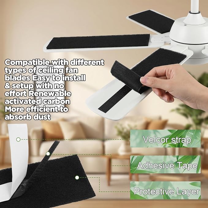 40 Pack Ceiling Fan Filters for Blades Ceiling Air Purifier Pads Accessories - Image 7