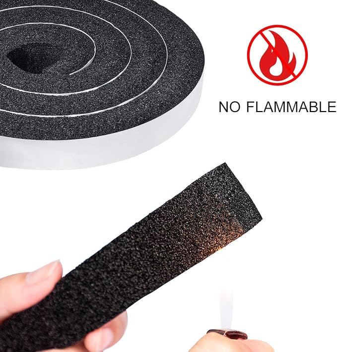 TORRAMI Window Air Conditioning Foam Strips 1 inch W X 1 inch T, Open Cell Foam - Image 3