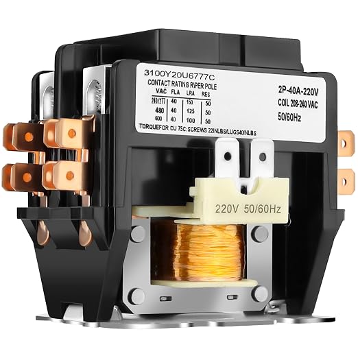 2 Pole Air Conditioner Contactor 40 Amp 220V Coil, AC Definite Purpose Contactor by MIFLUS