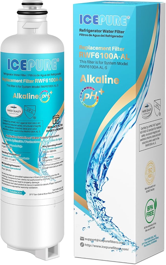 ICEPURE Alkaline BORPLFTR50 Refrigerator Water Filter Replacement by ICEPURE