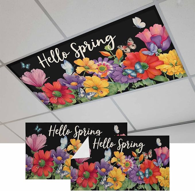 Fluorescent Light Covers for Ceiling Lights Hello Spring Magnetic Light Filters by Home+L6
