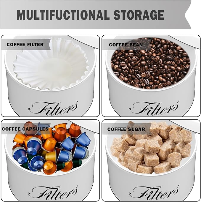 Coffee Filter Holder, Round CoffeeFilter Container - Image 5