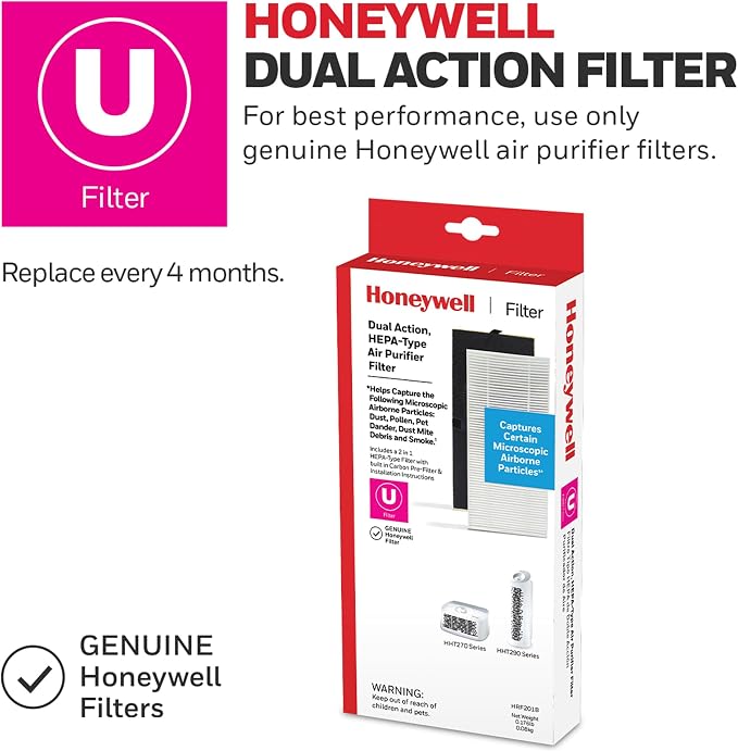 Honeywell Air Purifier for Home, 465 Ft² in 1 hour, Dual Action Filter - Image 6