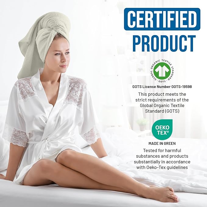 TOWELTIQUE- Organic Cotton Luxury Bath Towels Pack of 4 GOTS & Oeko- TEX Certified | Premium Soft, Absorbent & Quick-Drying Towels for Bathroom, Gym, Spa & Hotel Use – Taupe