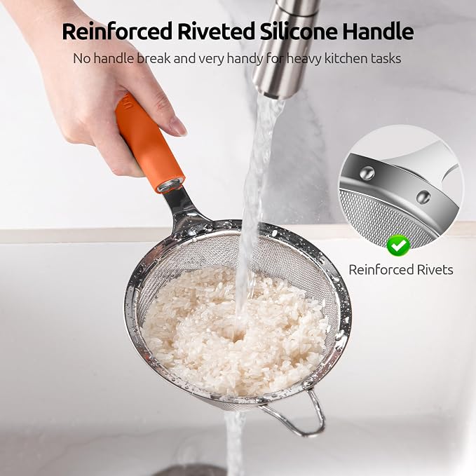 U-Taste Medium Fine Mesh Strainer: 18/8 Stainless Steel 4.73in 30 Mesh Kitchen - Image 4