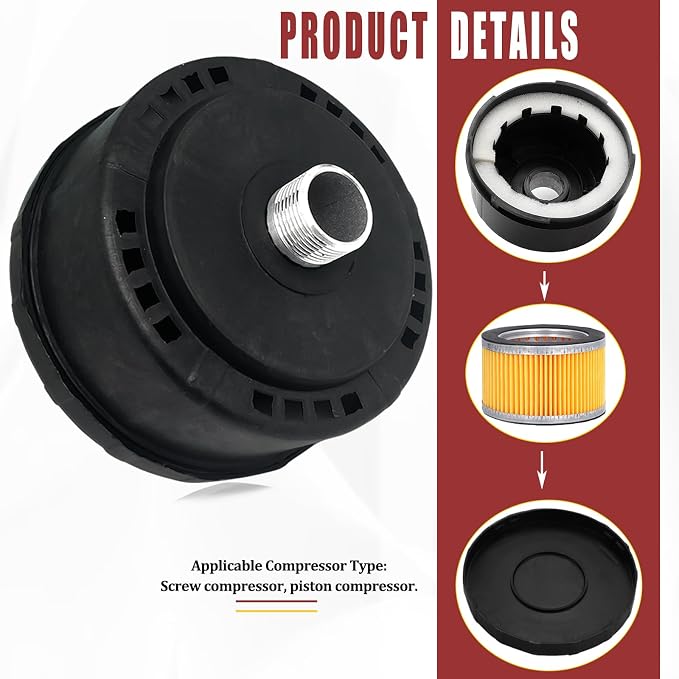 generic 1pcs 25mm/1Inch Air Compressor Noise Reducer Silencer Filter, Plastic - Image 2