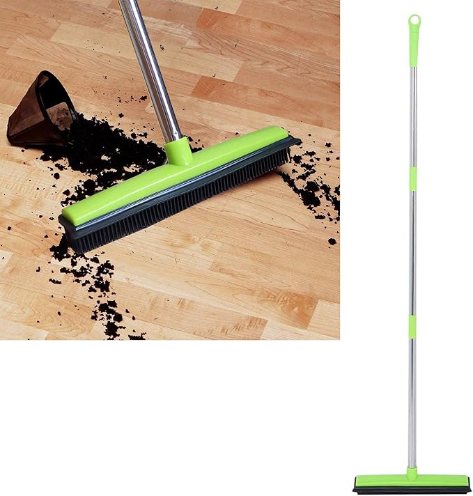 Multifunctional Broom, Telescopic Carpet Rake Rubber Pp 12.6in Brush Easy Wash - Image 4