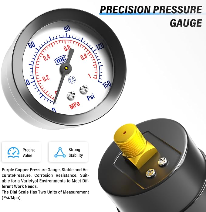 TAILONZ PNEUMATIC 5-in-1 1/4 Inch NPT AR2000 Mini Pressure Regulator Kit - Image 7