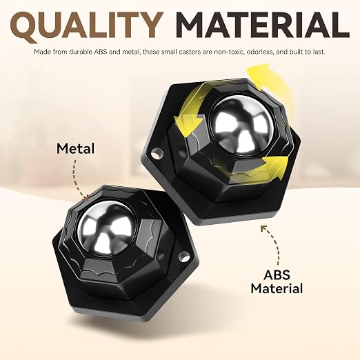 Heavy-Duty Self-Adhesive Swivel Caster Wheels | 8Pcs 1inch Low Profile - Image 3