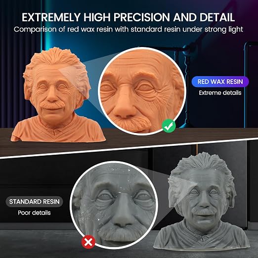 SUNLU 10K Red Wax 3D Printer Resin, High Precision 405nm UV-Curing Resin - Image 3