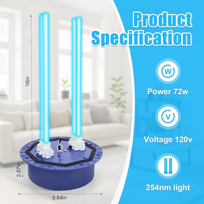 HVAC UVC Light Air Purifier 72W System - Image 2