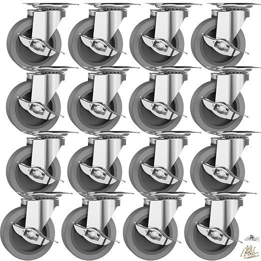 3 Inch Caster Wheels, Casters Set of 16, Heavy Duty Caster by BOSGEOT