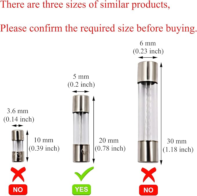 SIXQJZML 10 Pack F15AL Fast-Blow Fuse 15A 15 amp 125V Glass Fuses 0.2 x 0.78 - Image 3