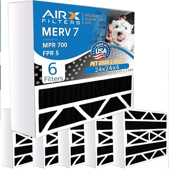 AIRX FILTERS WICKED CLEAN AIR. 24x24x4 Air Filter Odor Eliminator Carbon Filter by AIRXFILTERSWICKEDCLEANAIR