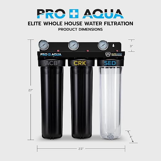 PRO+AQUA Elite Series GEN2 PRO-100-E 3-Stage Whole House Water Filtration System - Image 7
