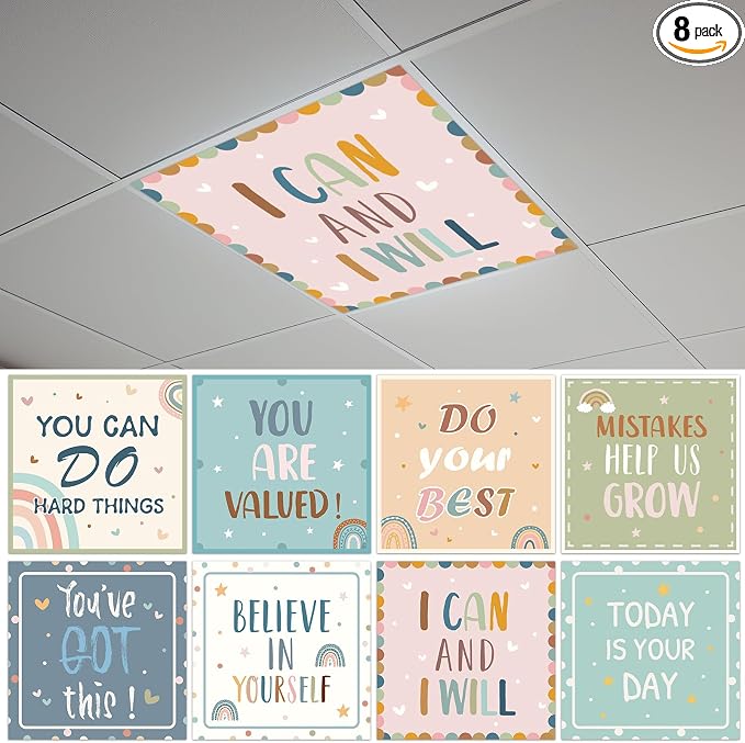 8 Pcs Fluorescent Light Covers by Wiooffen