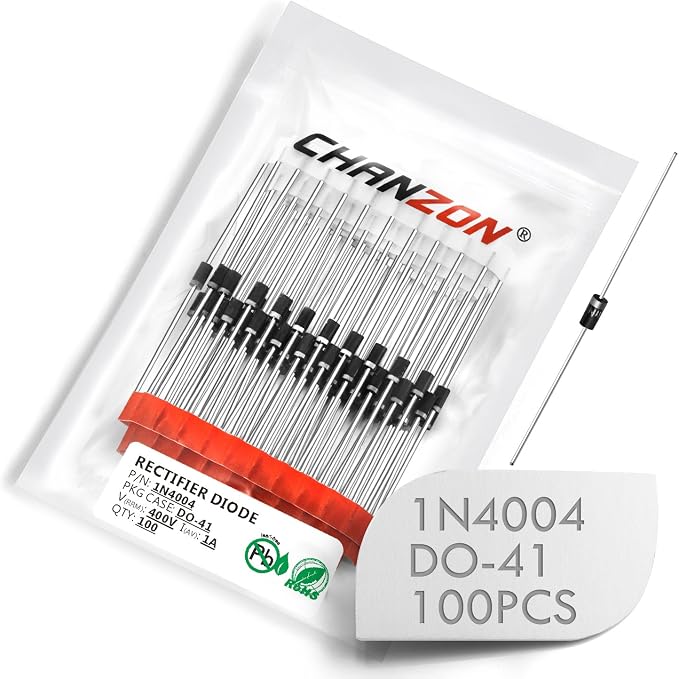 Chanzon 1N4004 Rectifier Diode 1A 400V DO-41 Axial 4004 IN4004 1 Amp 400 Volt - Image 4