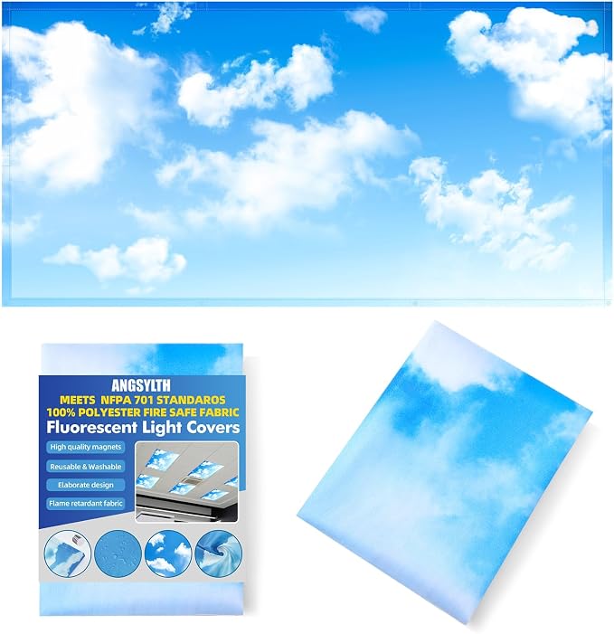 Fluorescent Light Covers -1PCS 4x2 Feet Classroom Covers by ANGSYLTH