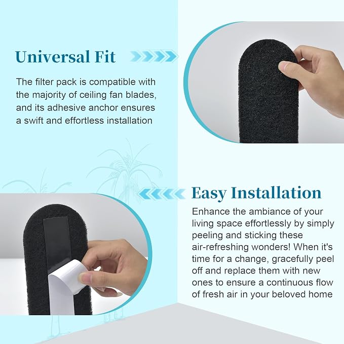 20 Pcs Ceiling Fan Filters for Blades – Fan Air Purifier Pads - Image 5