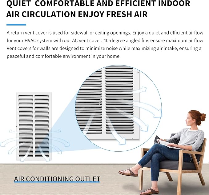 12x24 Return Air Grille, Air Return Vent Cover, Flat Vent Cover, Rejillas De - Image 7