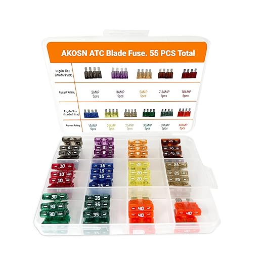 Standard ATO ATC Car Fuse Assortment Kit, 55 Pieces, RV Marin Automotive Blade by A-King-Of-Simple-Life