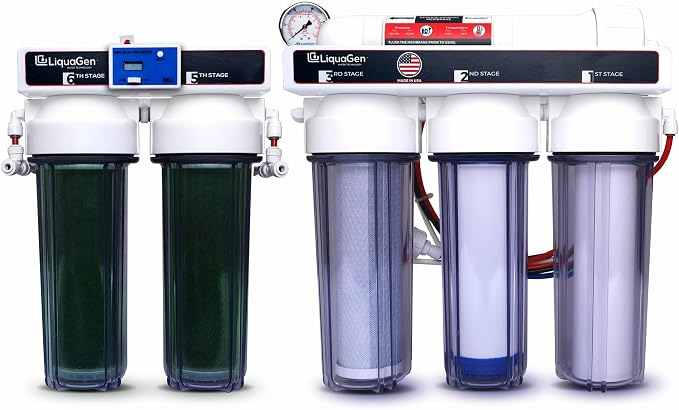 LiquaGen - 6 Stage Heavy Duty - 0 TDS/PPM Reverse Osmosis/Deionization Aquarium by LiquaGen