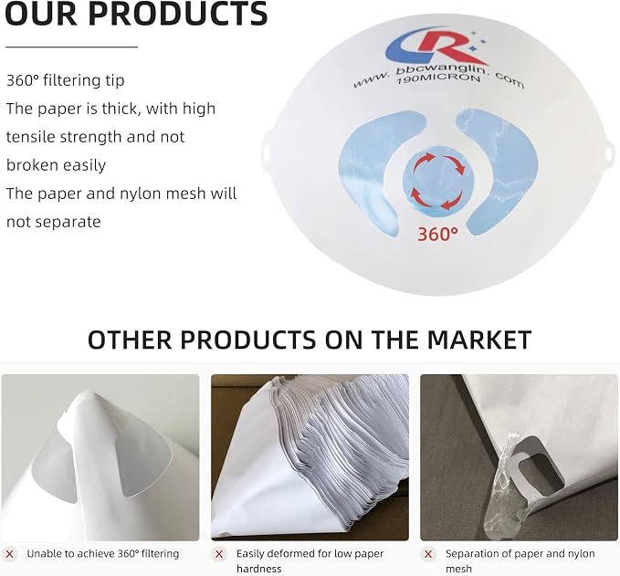 250 Pack of Paint Strainers, Paint Filter Strainer Paper Cone - Image 7