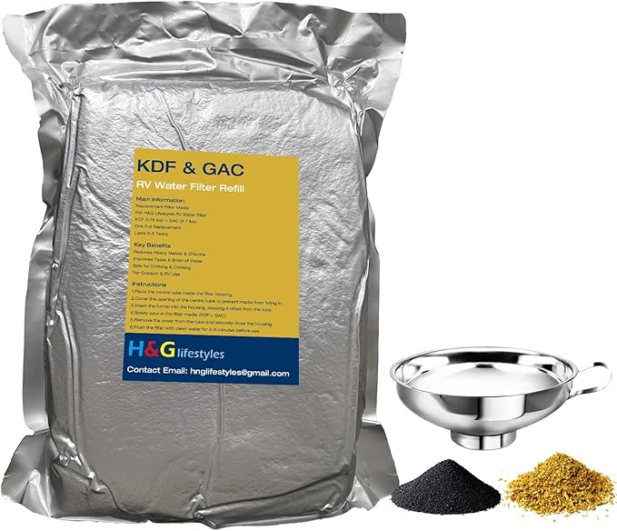 H&G Lifestyles KDF 55 Activated Granular Carbon Filter Media, Refill by HGLifestyles