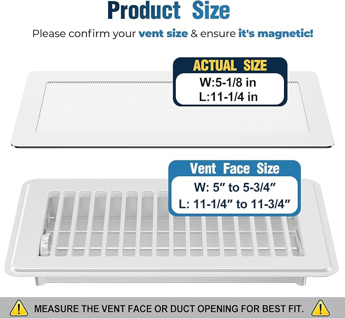 Magnetic Vent Covers with Vent Screen 5.1x11.3 Inch, Ceiling Air Vents to Block - Image 2