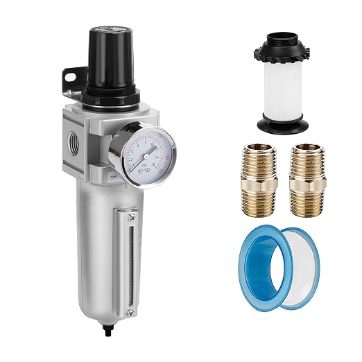 NANPU Industrial Grade Heavy Duty Particulate Filter & Air Regulator, Metal Bowl by NANPU