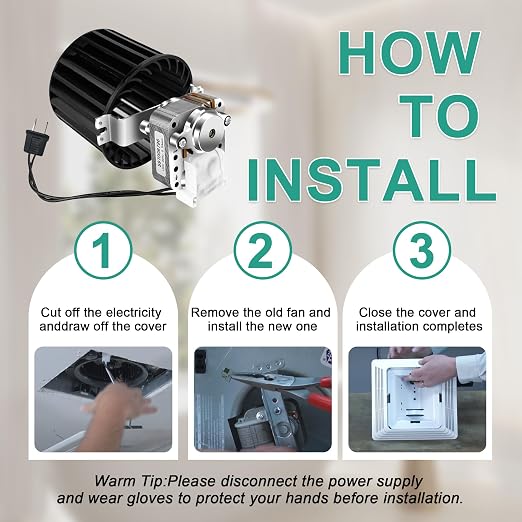 AMI PARTS Upgraded S97009796 Bathroom Fan Motor Blower Assembly Fit - Image 5