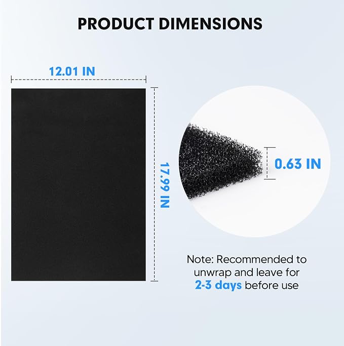 Air Filter Foam 60 PPI 12"x18"x5/8" Can Cut to Fit - Image 5
